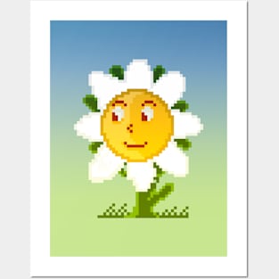 Pixel Flower Posters and Art